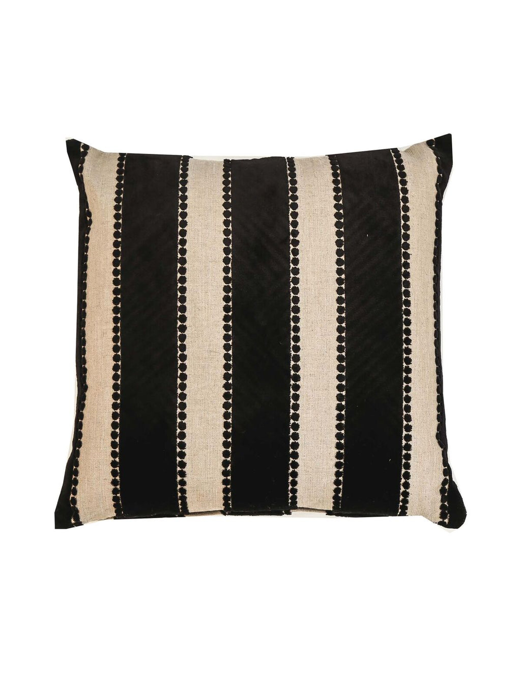 Signature Striped Black and White Cushion