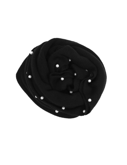 Cashmere Topper - Ebony with Pearls