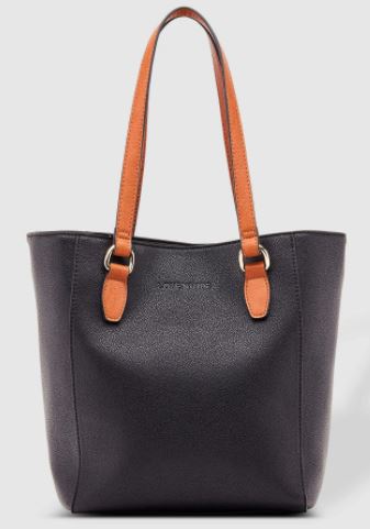 Black Tote with Contrasting Handles
